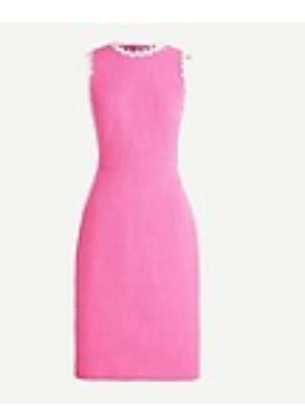 J. Crew Textured NEON FUCHSIA Tweed Sheath Dress with white Rickrack Trim